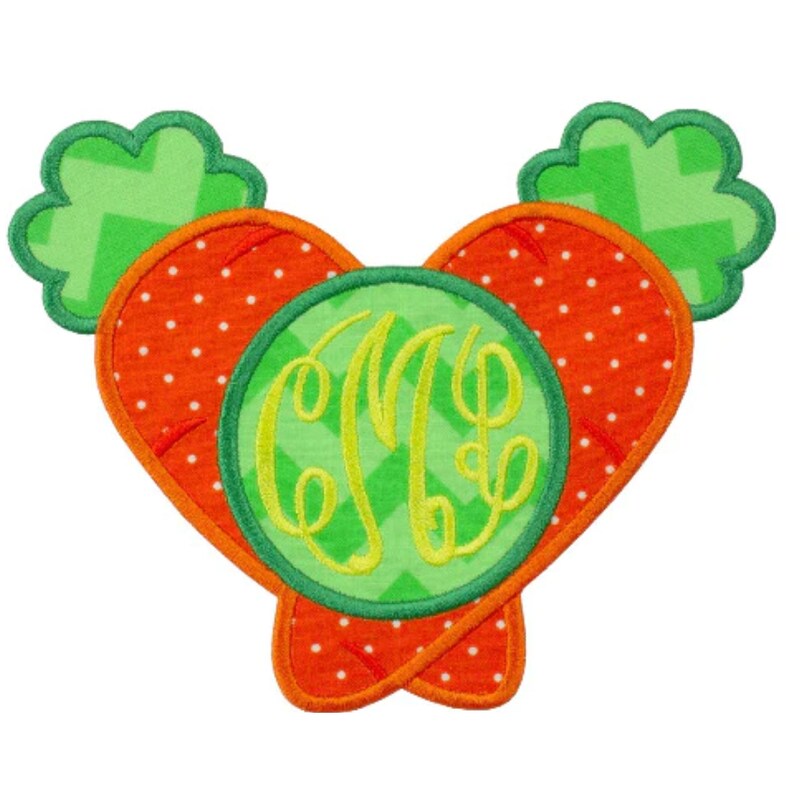 Carrots Monogram Personalized Sew or Iron on Patch